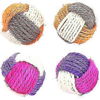 4 stuks kattenbal sisalbal huisdier katten speelgoed katten sisal touw bal spellen katten speelgoed ballen voor katten spelen kitten kattenbal katten sisalbal