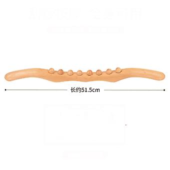 52CM Bois de hêtre Gua Sha Roll Carbonisation Bâtons de grattage 8 perles Points d’acupuncture soulageant les douleurs corporelles Cou dos