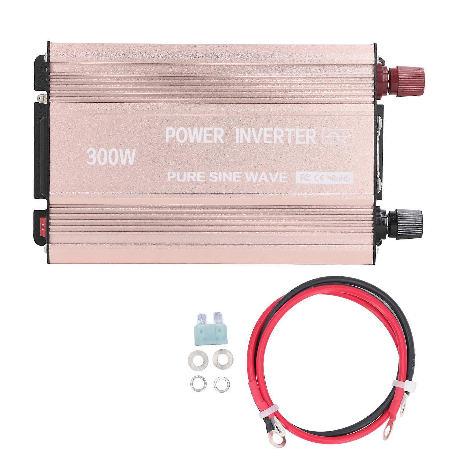 Car Pure Sine Wave Power Inverter 300W Adapter Solar PV Panel Boost Converter with LCD Display 24V to 220V