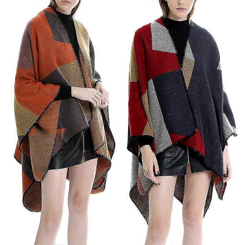 Womens Fall Color Splice Scarf Warm Soft Muffler Fashion Accessories Winter Shawl