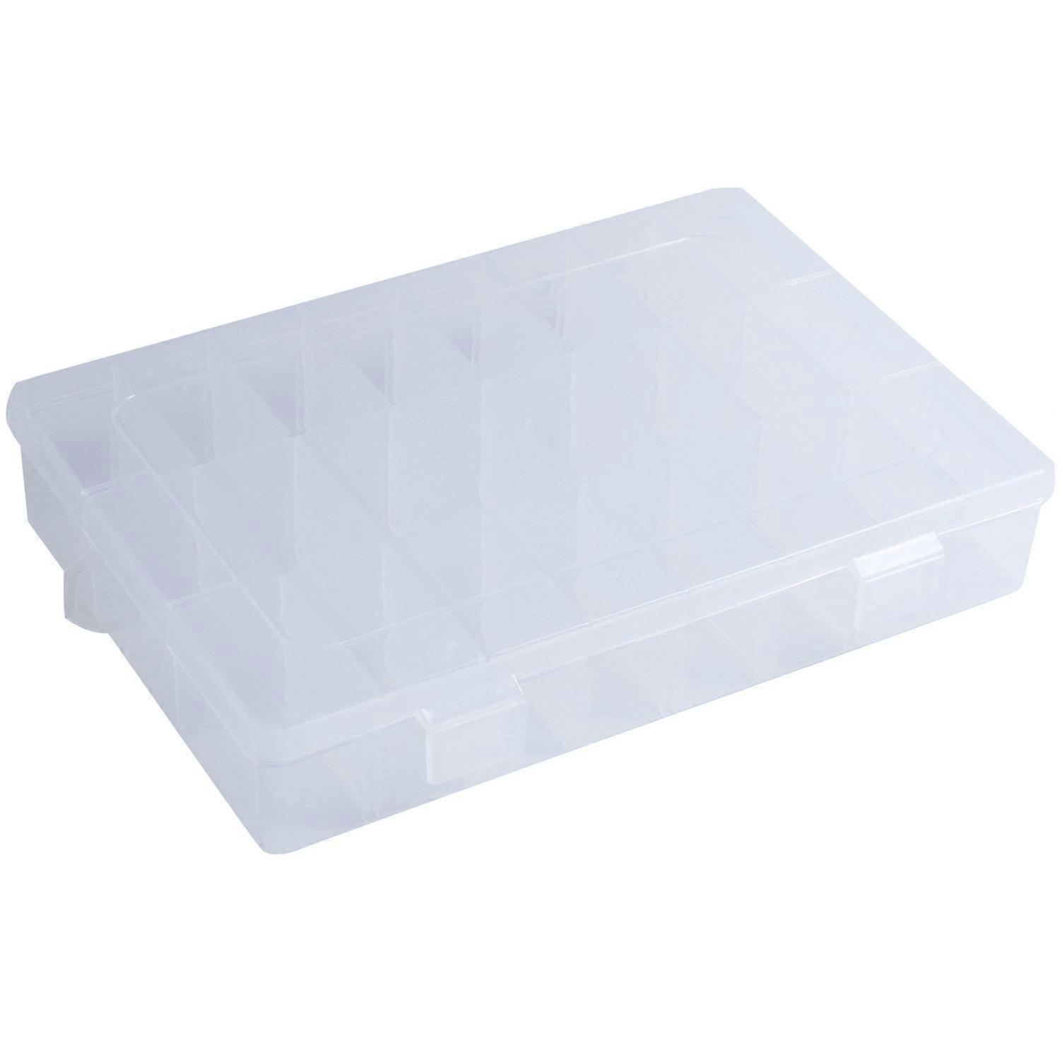24 Compartment Slot Storage Box Practical Adjustable Plastic Case