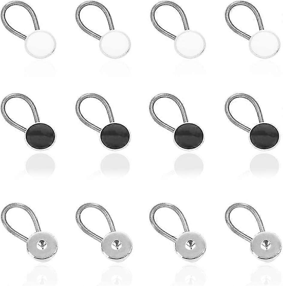 12pcs Metal Collar Button Extender, Collar Extender And Trouser Button Set