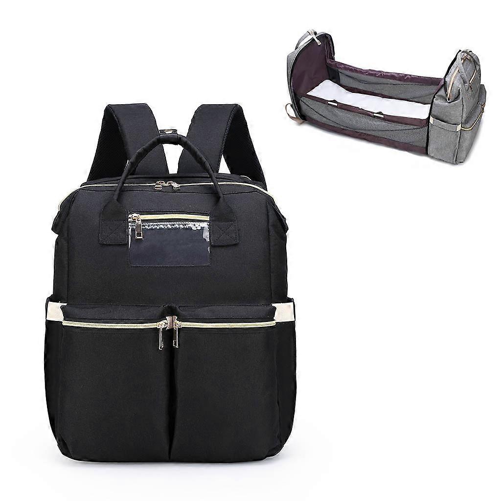 Baby Nappy Changing Bag Portable Folding Crib Diaper Backpack Stroller Straps