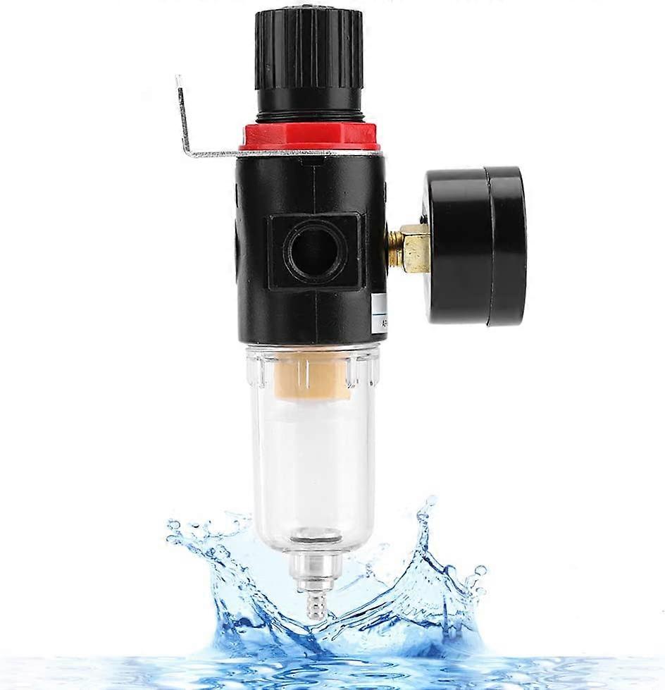 1/4 Air Compressor Filter Regulator with Gauge, Water Pressure Moisture Trap Air Cleaner Tool