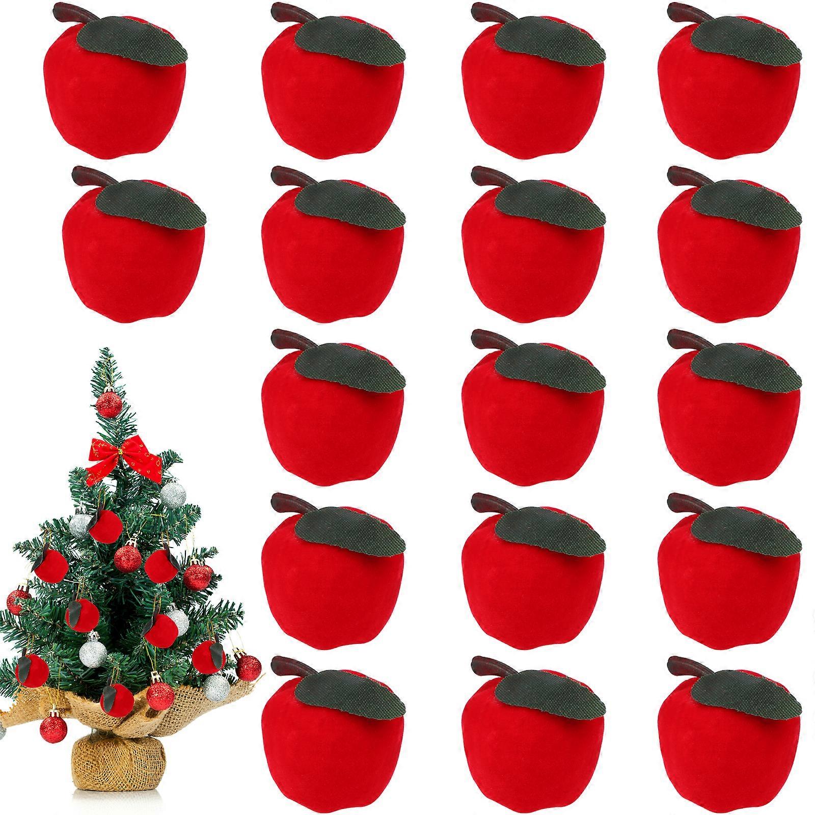 24 Pcs Hanging Pendant Red Shape Pendant Red Apples Xmas Tree Hanging Decor