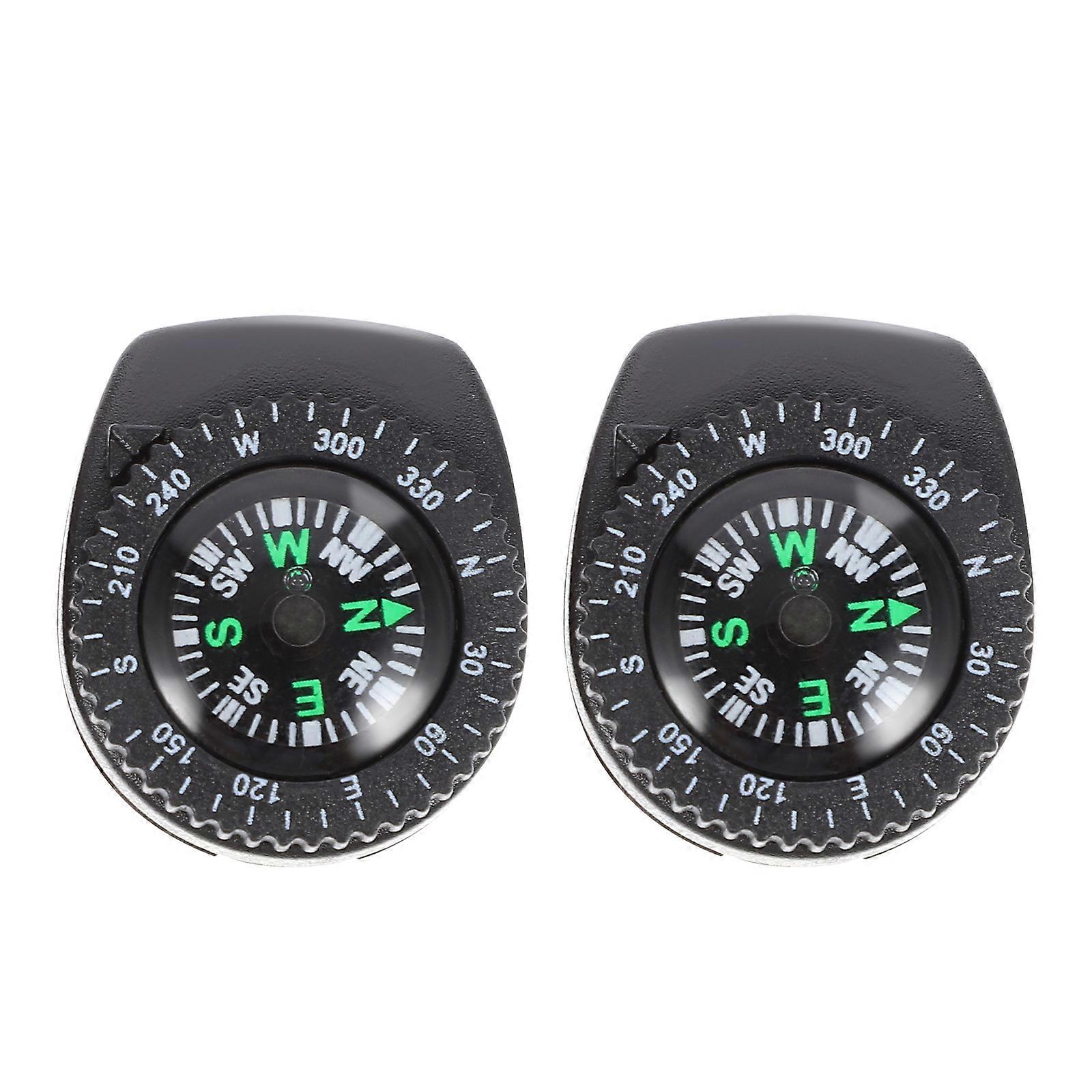 2 PCS Detachable Compass Waterproof Portable Compass Camping Compass Survival Tools for Watch