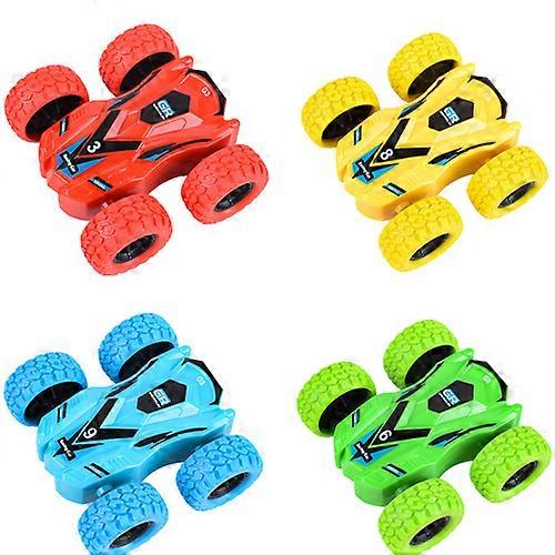 Kids Toy Car,4pcs Double Sided Rotating Vehicle 360 Flips Toy Car