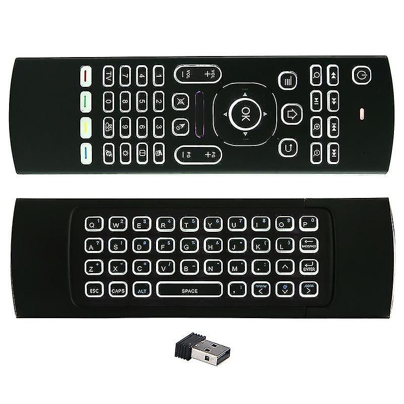 Mx3 Wireless Qwerty White Backlit 2.4ghz Keyboard Air Mouse With Microphone