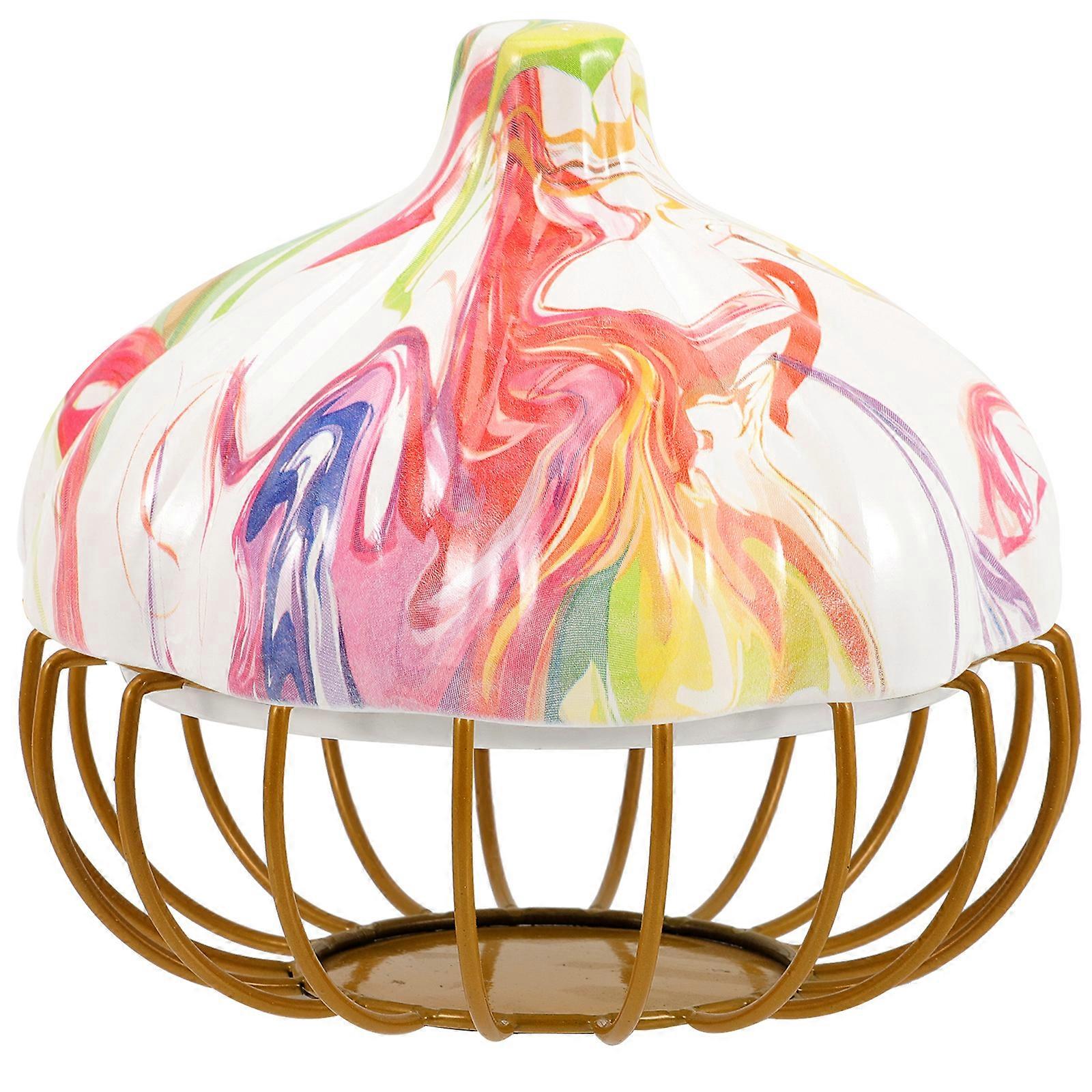 Fruit Basket with Ceramic Lid Kitchen Garlic Shape Egg Storage Basket for Home