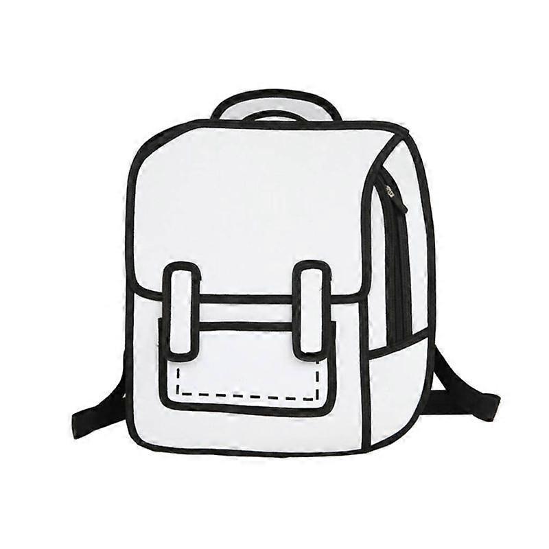 Women's Creative 2D Drawing Backpack Cartoon School Bag Comic Book