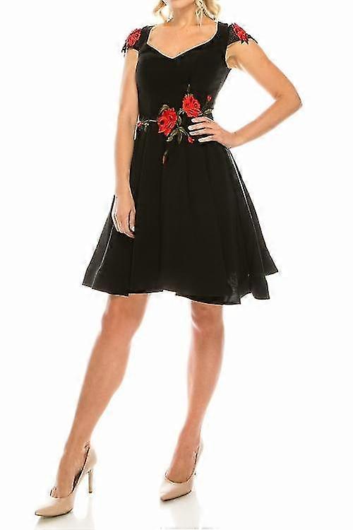 Çiçek İşlemeli, A-line Parti Elbise