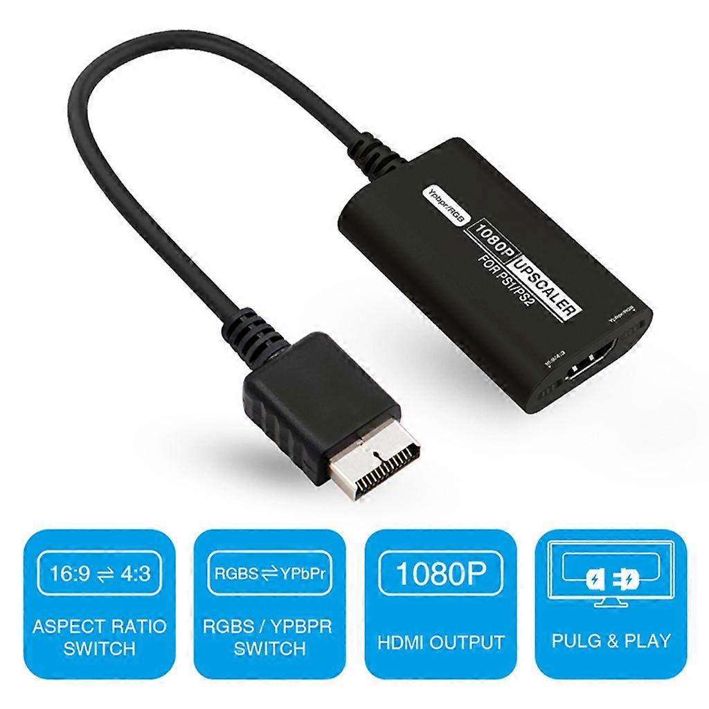 HDTV Converter for PS1 PS2 RGB-YPbPr Upscaler 16:9/4:3 Aspect Ratio ...