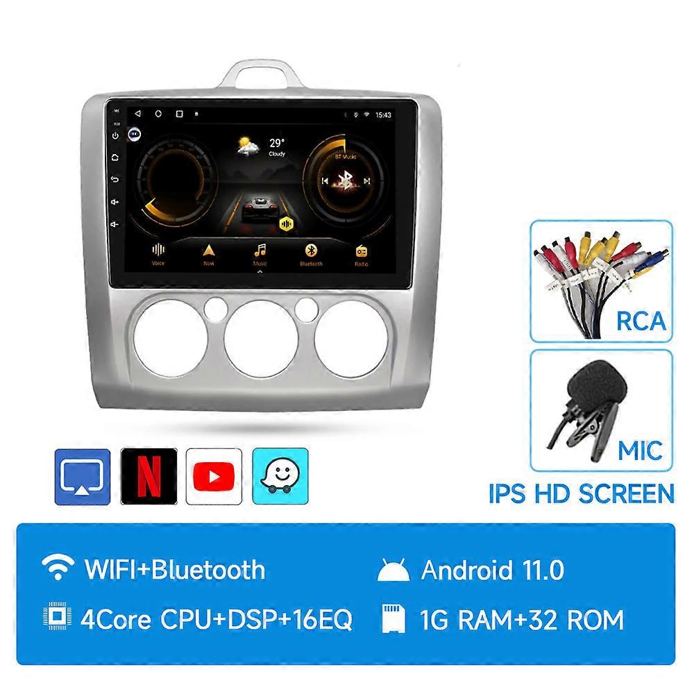 JIUYIN Android 12 Car Radio for Ford Focus 2 3 Mk2 Mk3 2004 2005 - 2011 Multimedia Carplay Stereo DVD Player Navigation GPS 2Din