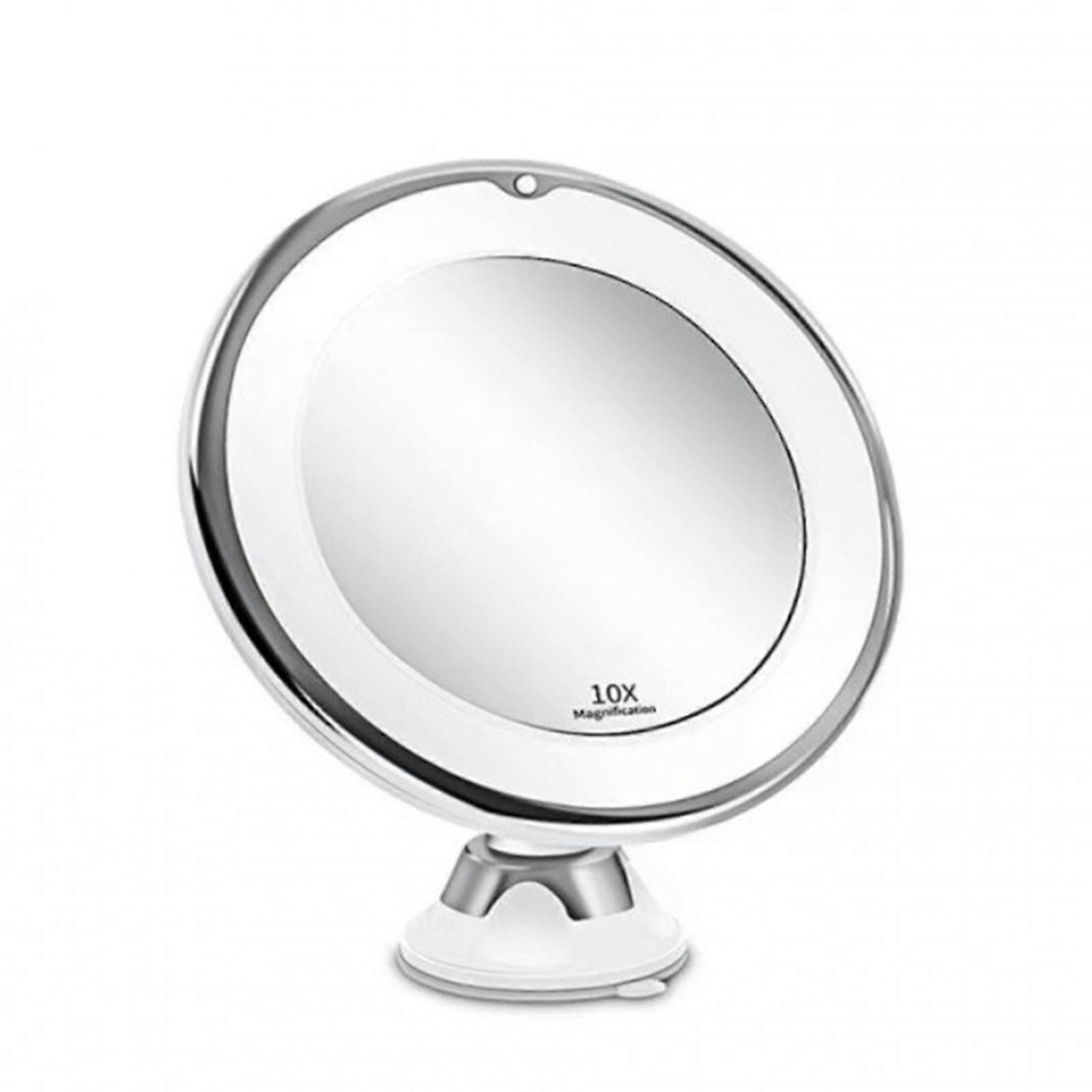 10x Ab90 Magnification Makeup Mirror With Led Single Sided Portable Rotatable