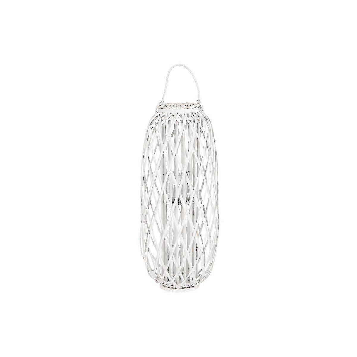 Candleholder Home ESPRIT White wicker Crystal 34 x 34 x 80 cm