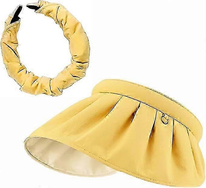 Women's Visor Cap with Foldable Sun Hat UV Protection UPF 50+ Sun Hat Elegant Summer Sun Protectionblue