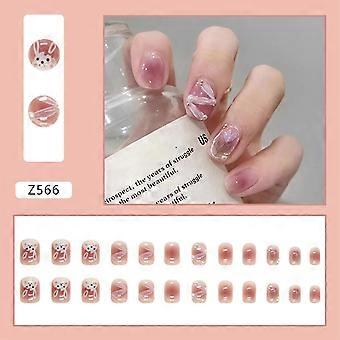 Transparent Tulip Flower Fake Nails Chip-proof Smudge-proof Fake Nails  Jelly Glue Model