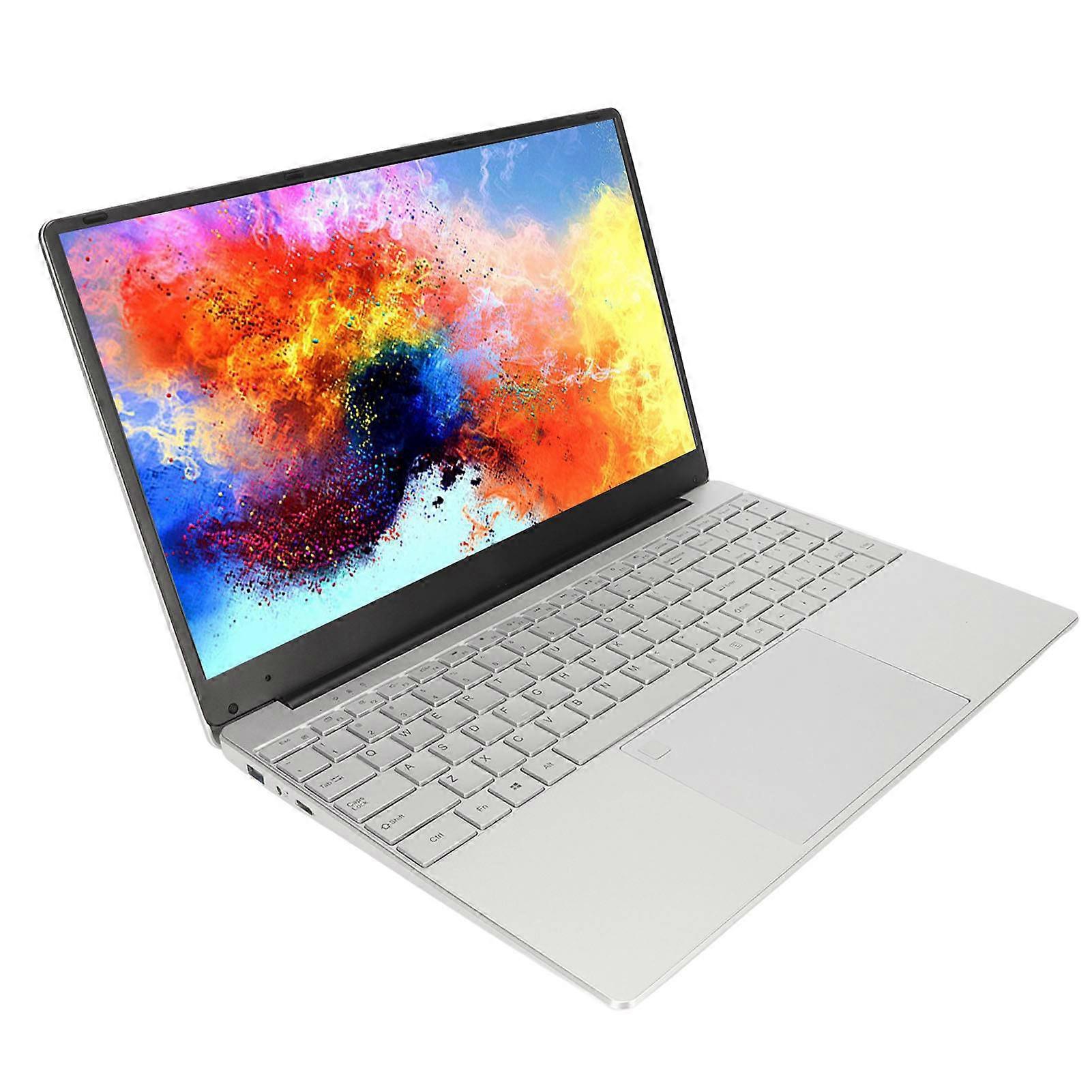 Laptop for Intel J4125CPU for Win11 8G RAM Fingerprint Keypad Backlit Keyboard Silver Notebook Computer