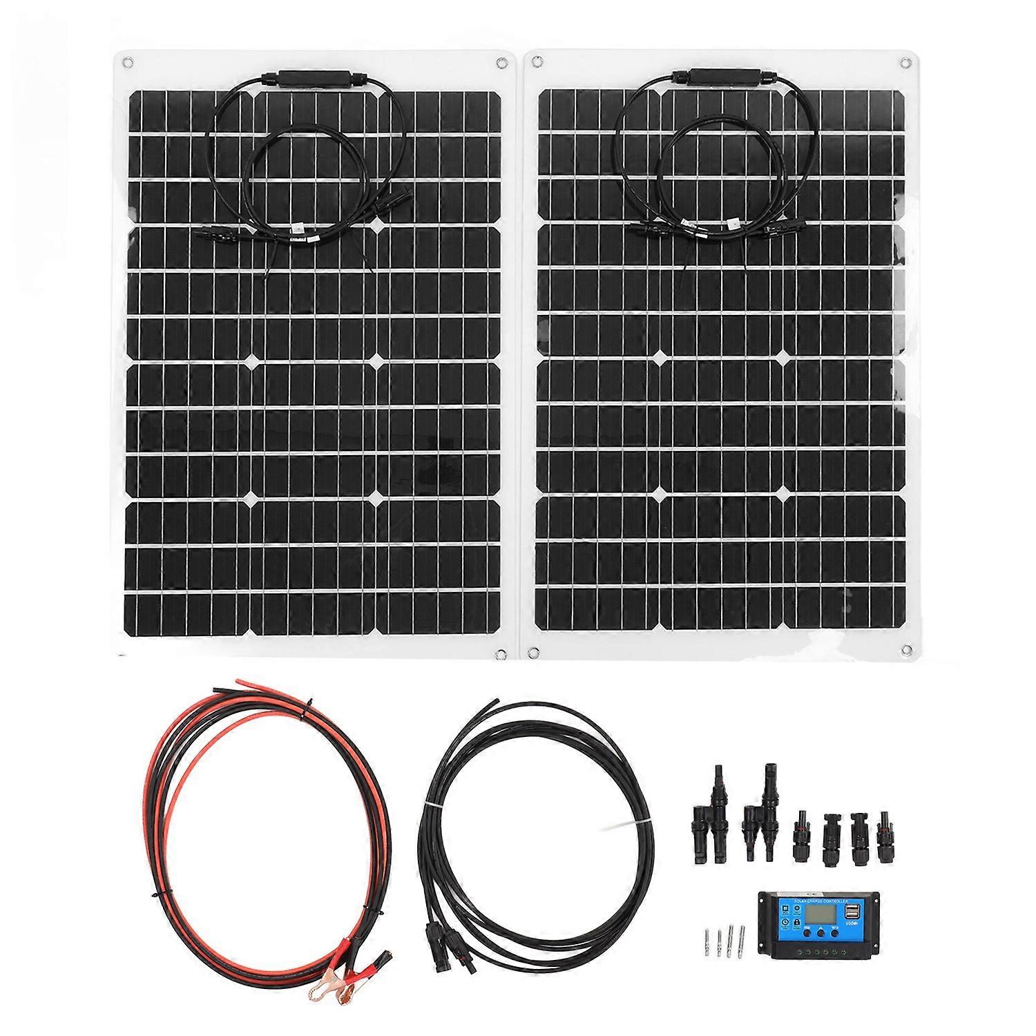 Flexible Solar Panel Kit Monocrystalline 140W Waterproof Anti Backflow Solar Panel for 12V Battery
