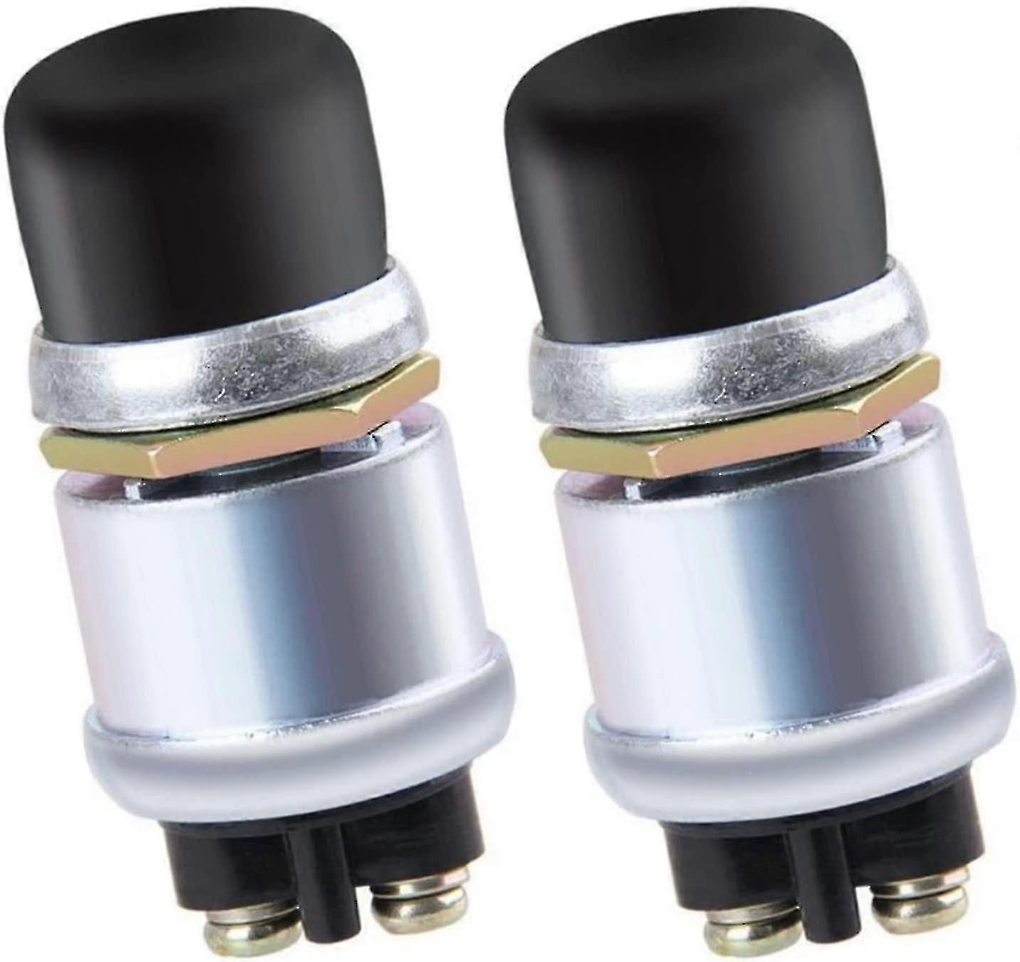 2pcs Horn Engine Start Switch Spst Waterproof Push Button Starter 50a 12v