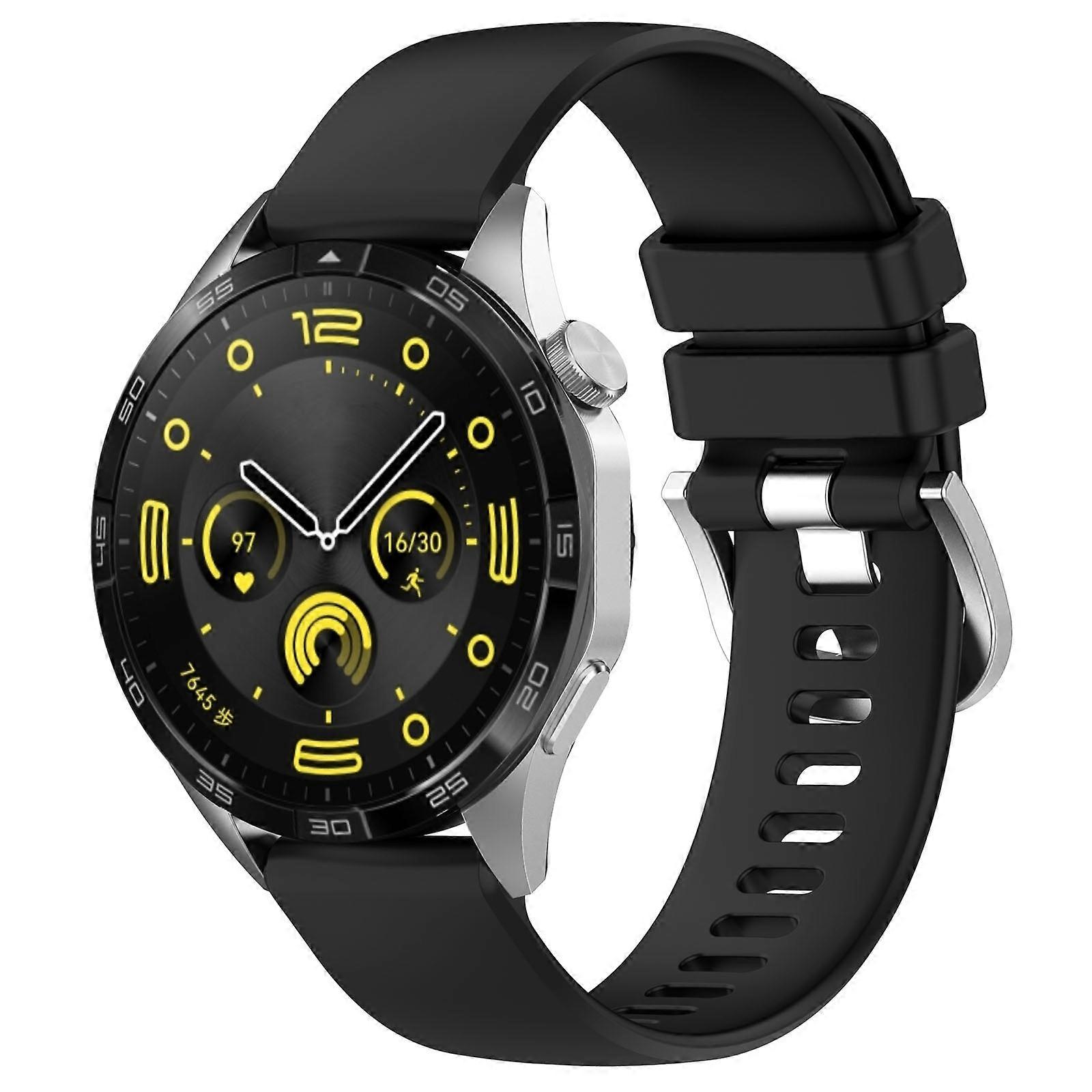 Liquid Glossy Silver Buckle Silicone Watch Band