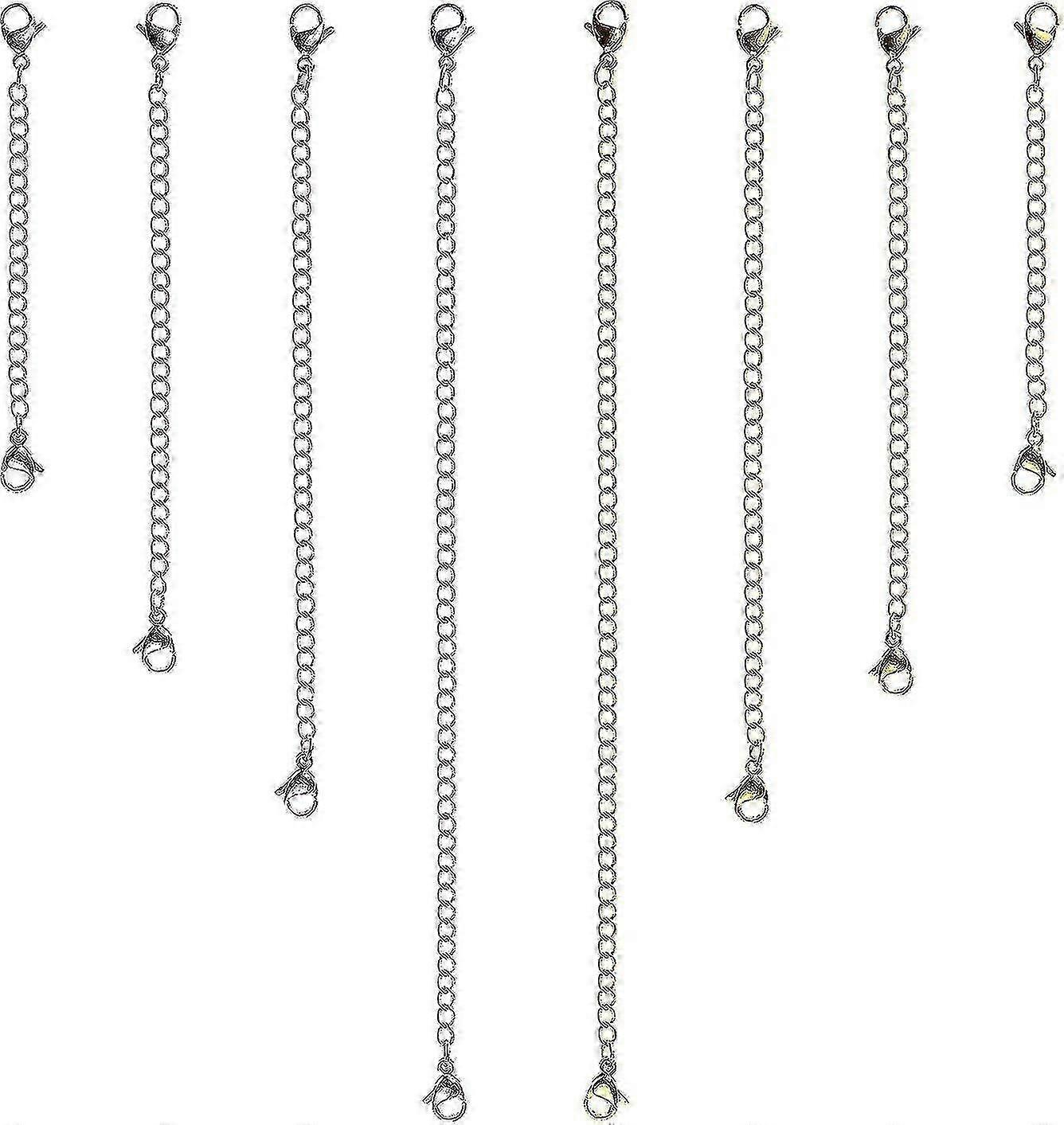 8 pcs colar de aço inoxidável Extensor pulseira extender extensor conjunto de cadeia 4 comprimento diferente: 6 polegadas 4 polegadas 3 polegadas 2 polegadas