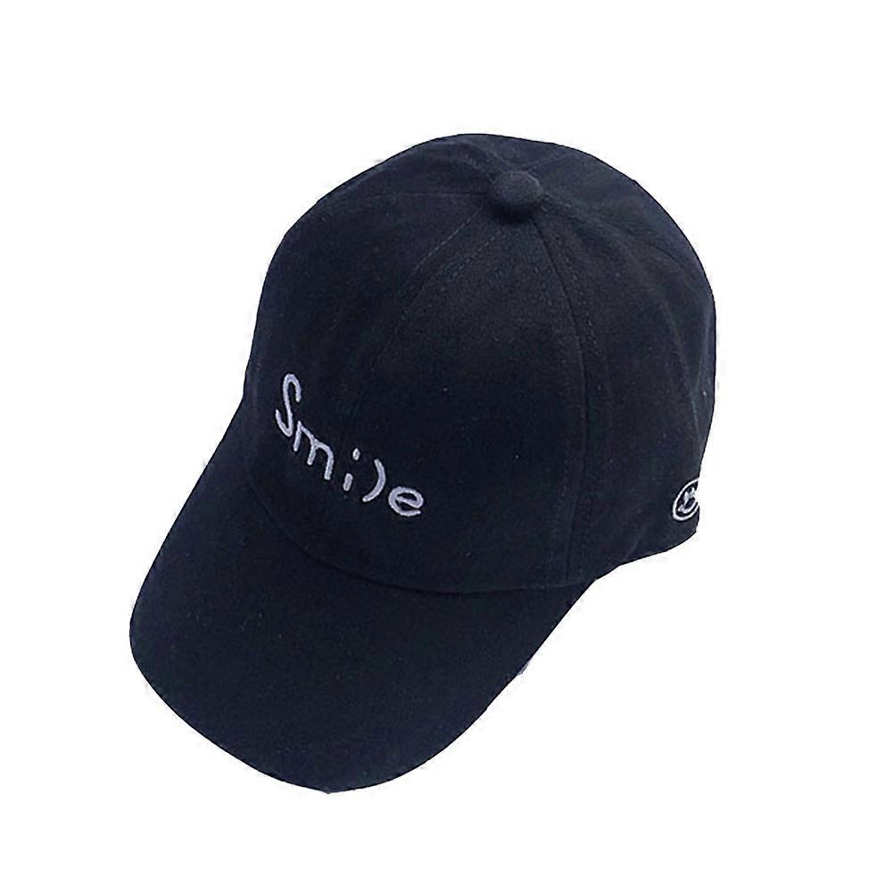 Lapset Lapsi Yhtenäinen Väri Baseball Lippis Kirjain Kirjonta Säädettävä Aurinkovoide Snapback Hattu (Musta)
