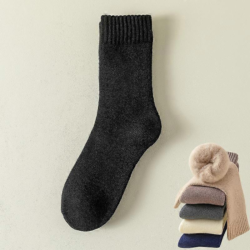 1 Pair Men's Warm Crew Socks Fleece Thickened Comfy Casual Thermal Socks Autumn and Winter Velvet Floor Sock