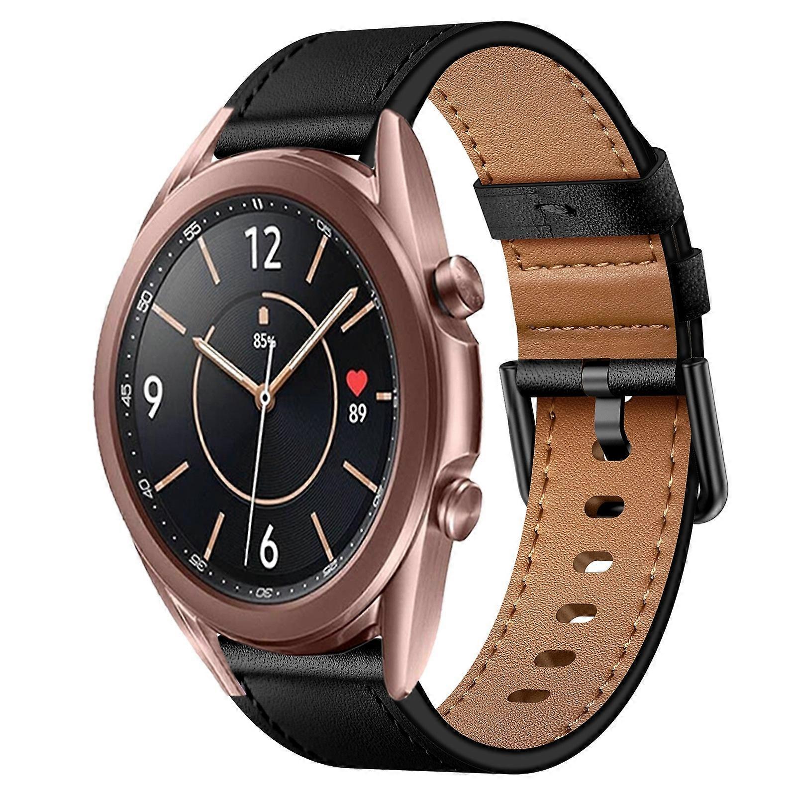 20mm SX Connector Metal Button Switch Leather Watch Band