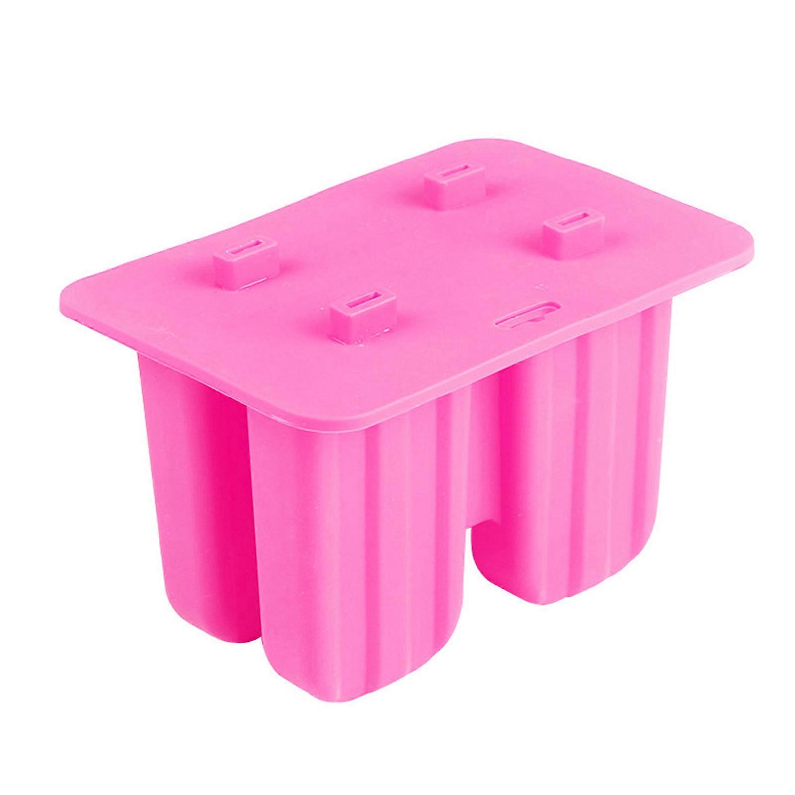 4 Cavity Popsicle Silicone Molds Food Grade Homemade Kitchen Silicone Popsicle Mold for Frozen Ice for Pop Cream Maker B Pink