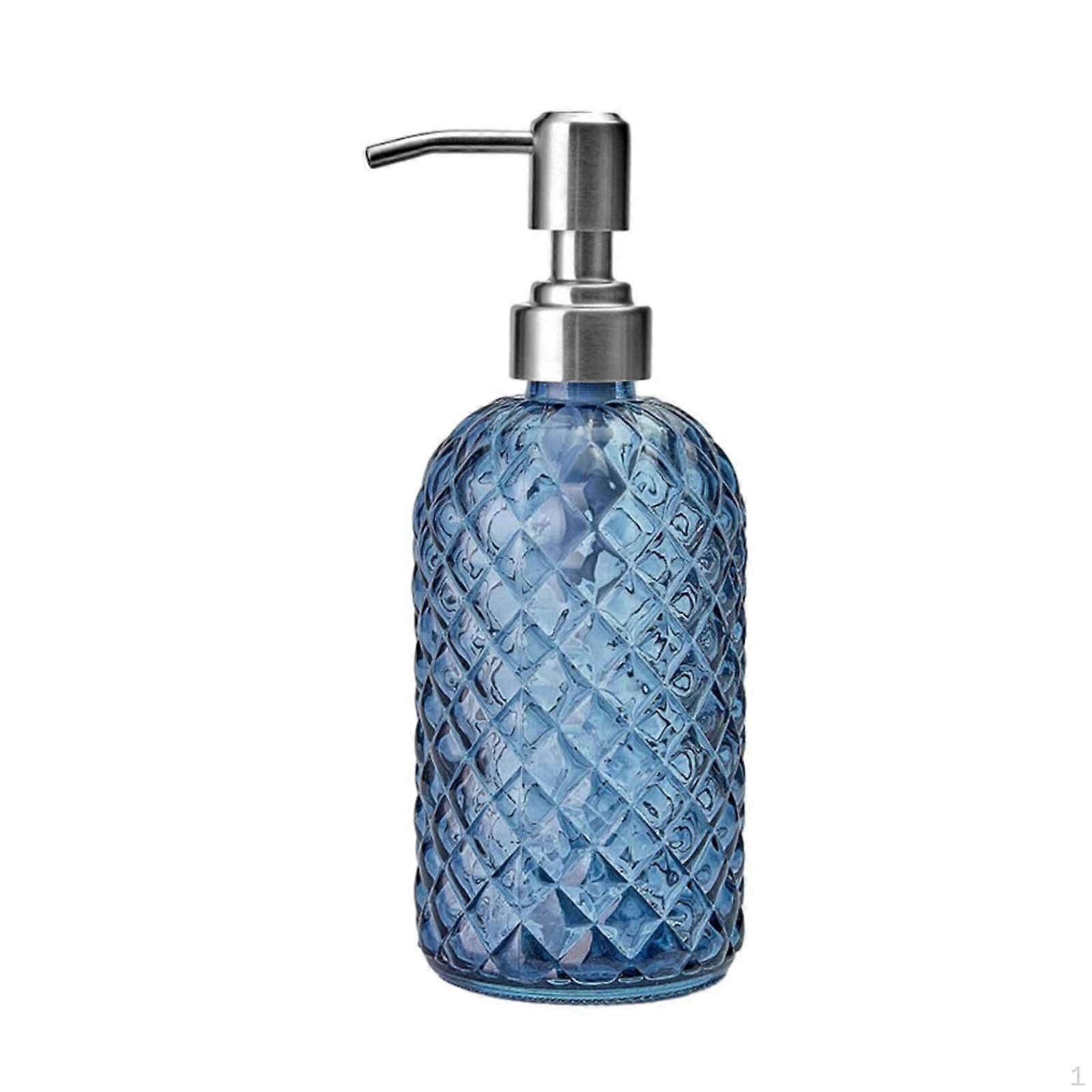 Glass Pump Soap Dispenser Bottle Refillable Salon Sturdy with 304 Stainless Steel