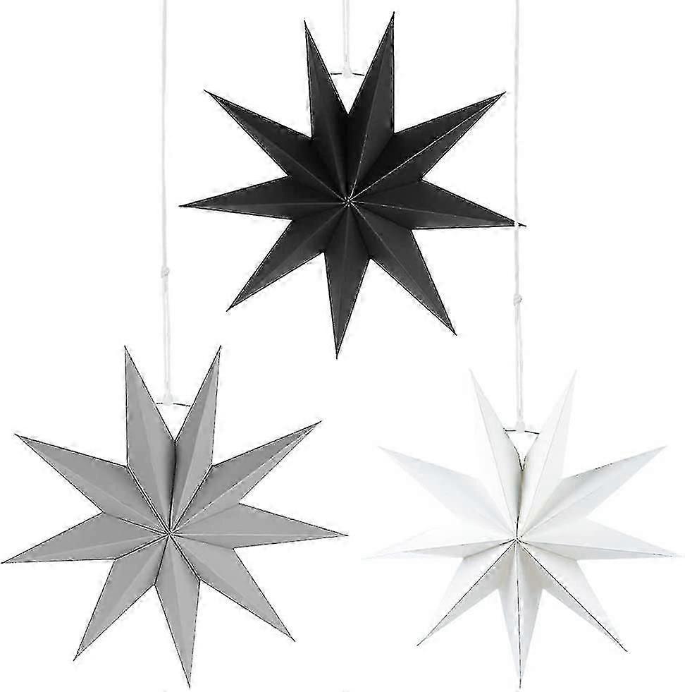 نجمة عيد الميلاد القابلة للطي ، 3 قطع معلقة ورقة زينة شجرة عيد الميلاد