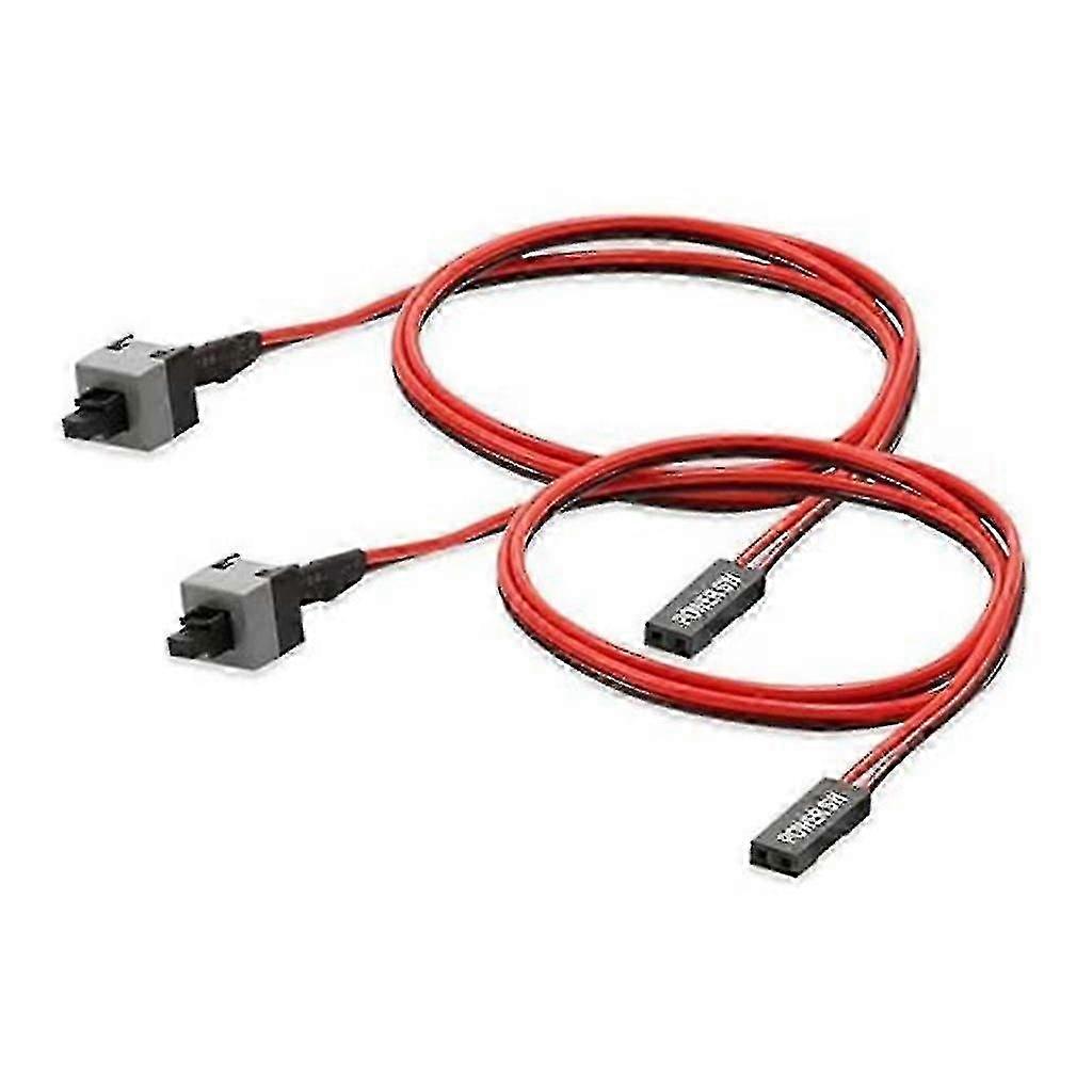 Computer Host Switch Line Reset Cable On/off Push Button 2 Pin With 2 Packs-CE
