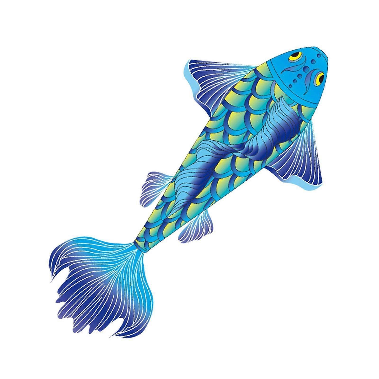Koi Kite Easy Carrying Flying Toy Gifts Easy Flyer Kites for Beach Yard Trip Blue