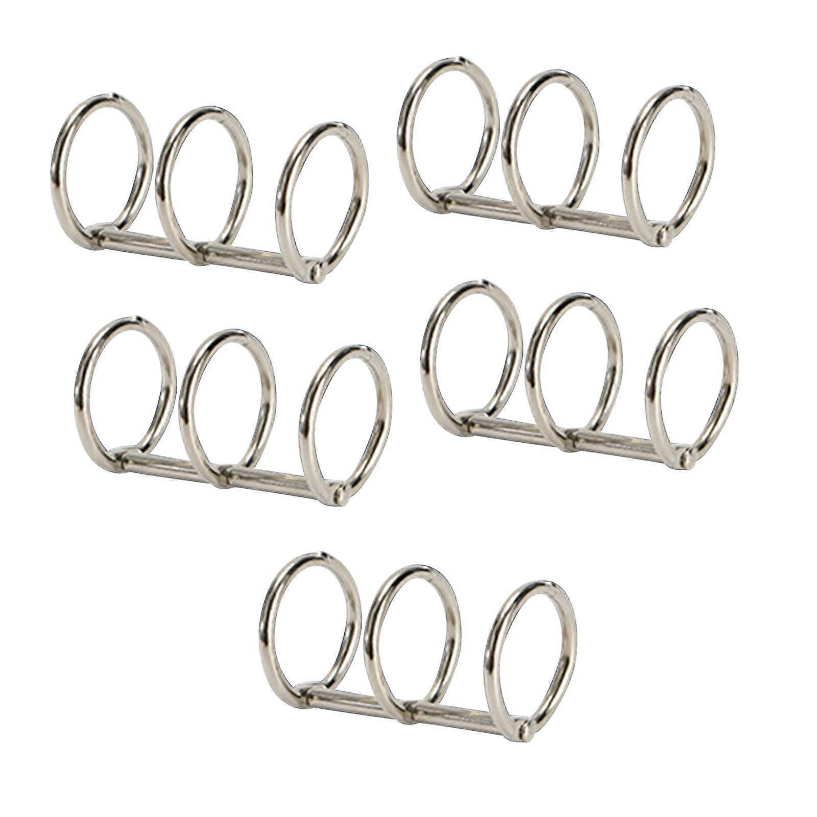 5x 3 Ring Metal Loose Leaf Binders Snap Split Hinged High Performance Book Rings