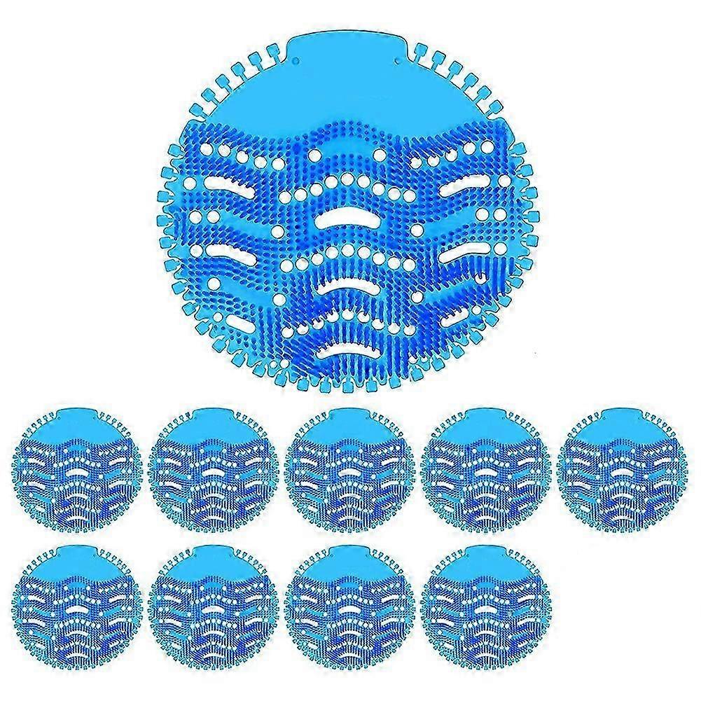 10 Pack Urinal Screens Deodorizer, Urinal Cake Long Bristle Anti-Splash and Anti-Clogging Lasting Odor Freshener(Blue)