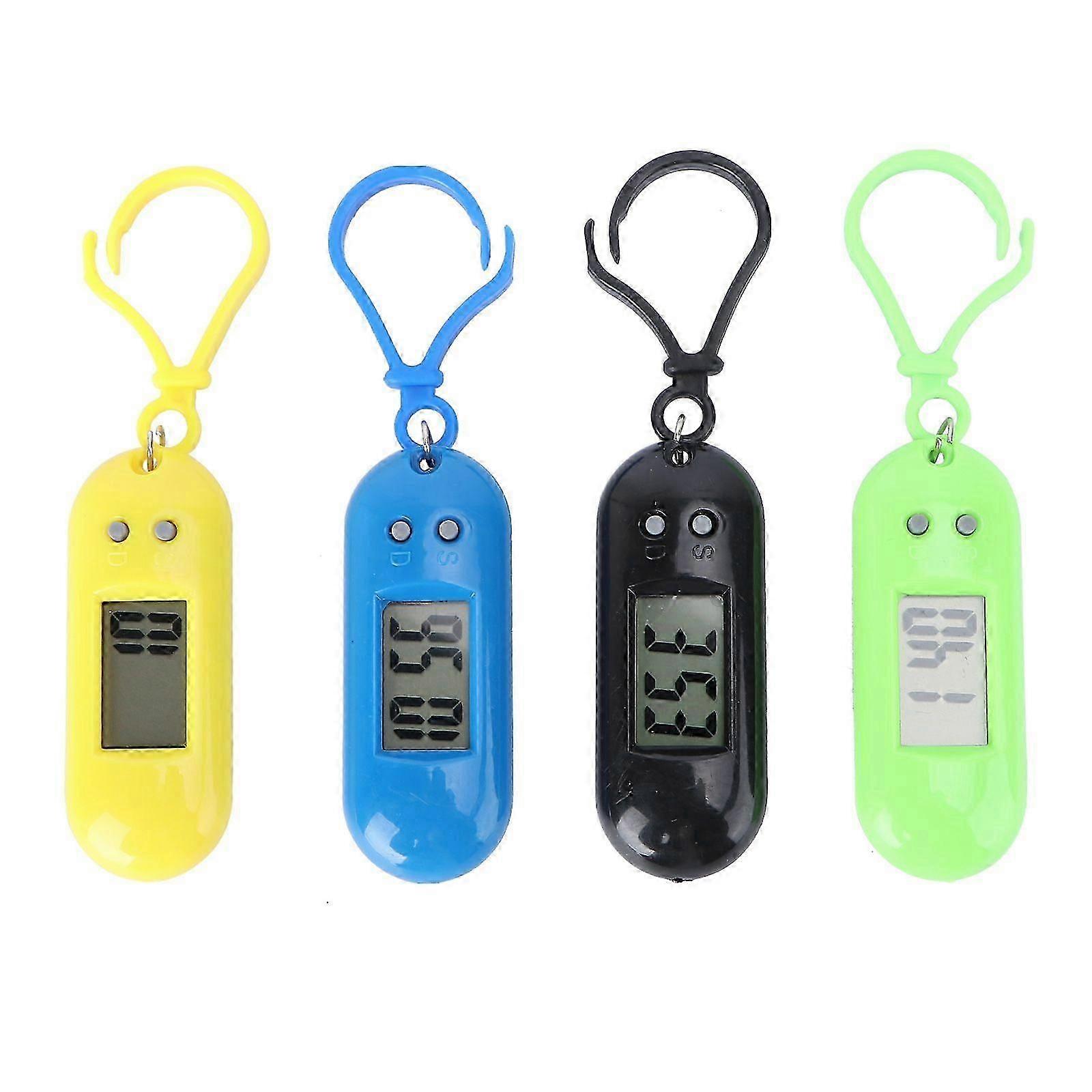 4pcs Keychain Pocket Watch Clock Electronic Watch Funny Clip-on watch for Children Kids Students (Mixed Color)