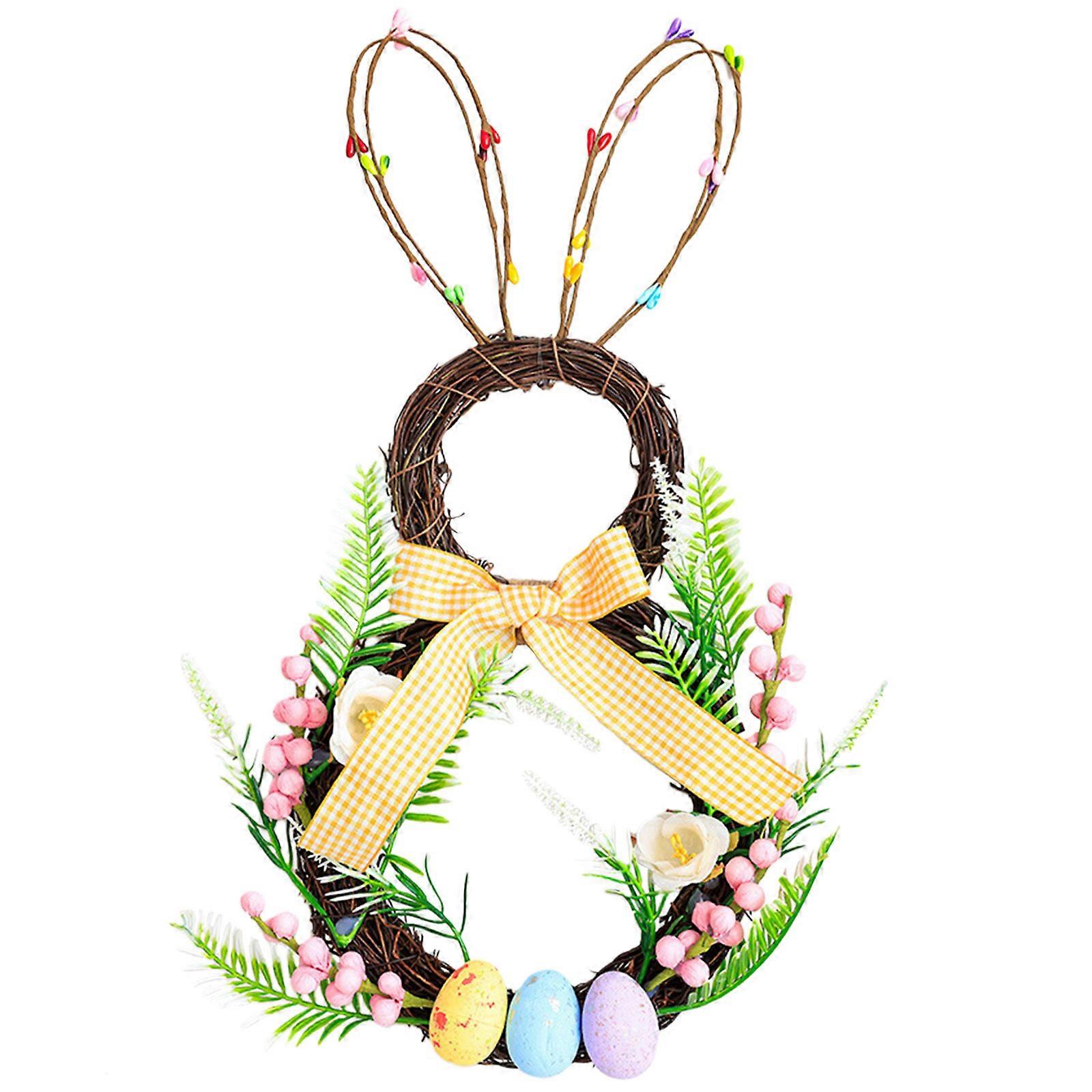 Easters Foams Eggs DIY Rattans Wreath Colorful Rabbit Eggs Happy Easters Party Decorations For Kid Painting Craft