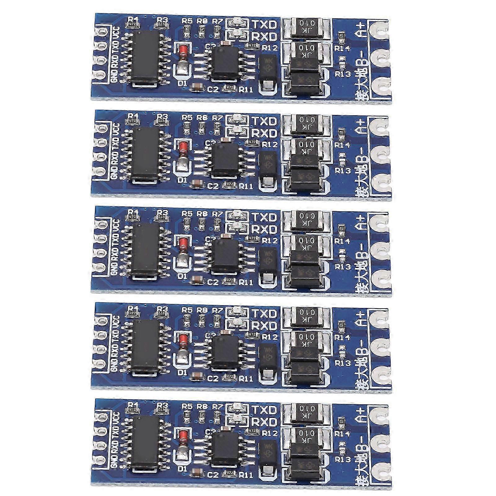 5 Pcs TTL to RS485 Converter Module Strong Anti Interference Lightning Protection TTL to RS485 Adapter Board
