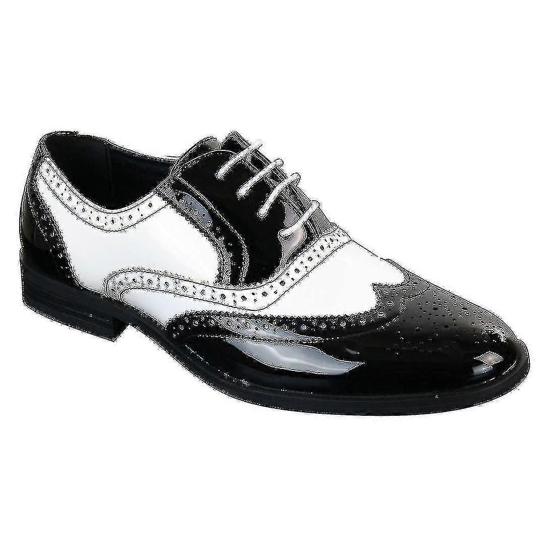 "Férfi csipke lakk Brogues cipő Gatsby Classic 1920-as évek fényes"