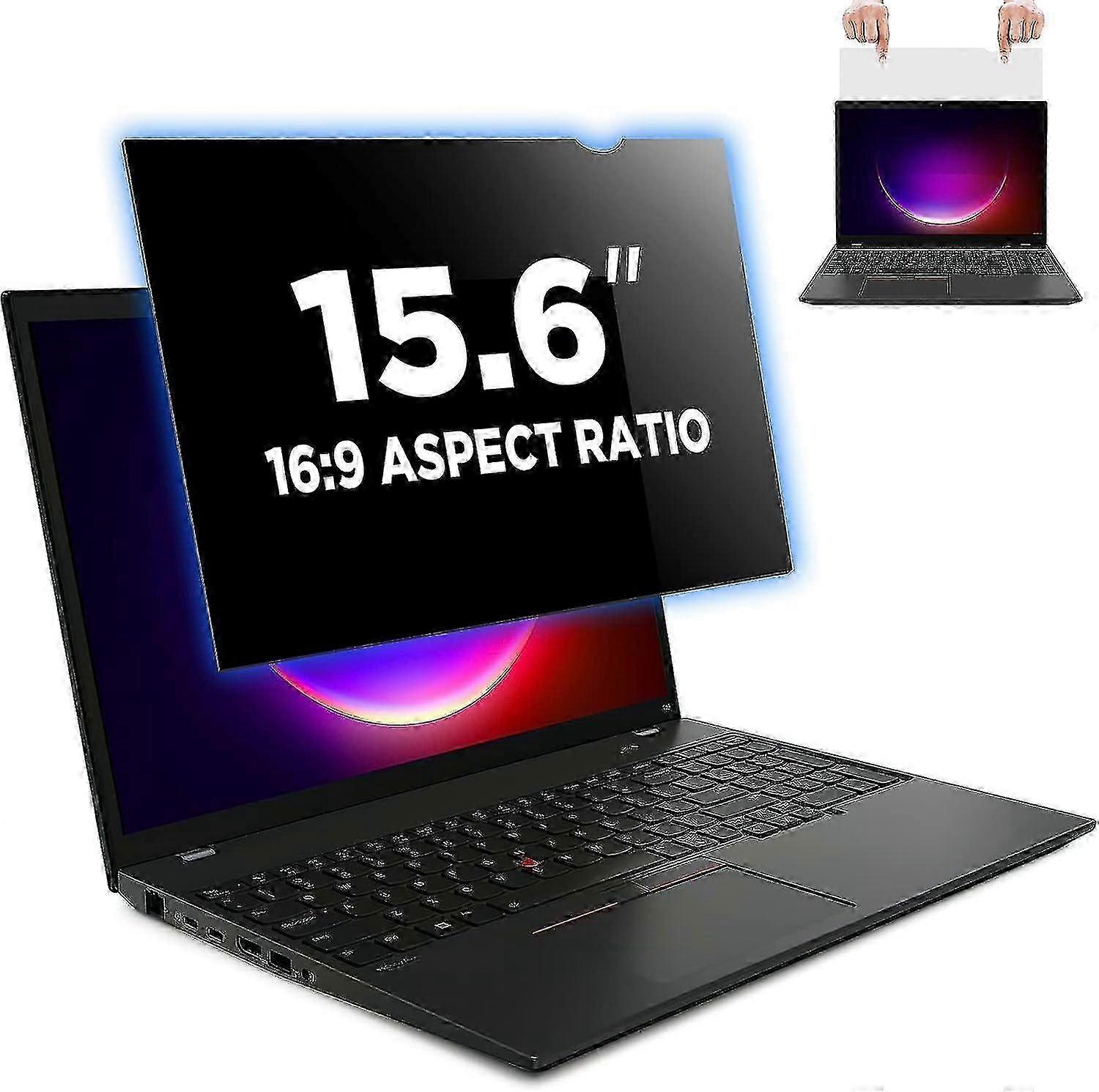 Laptop Privacy Screen 15.6 Inch For 16:9 Aspect Ratio Display, Anti-spy Privacy Filter & Anti Glare Blue Light Blocking Protector Shield - Wxh: 13 9/1