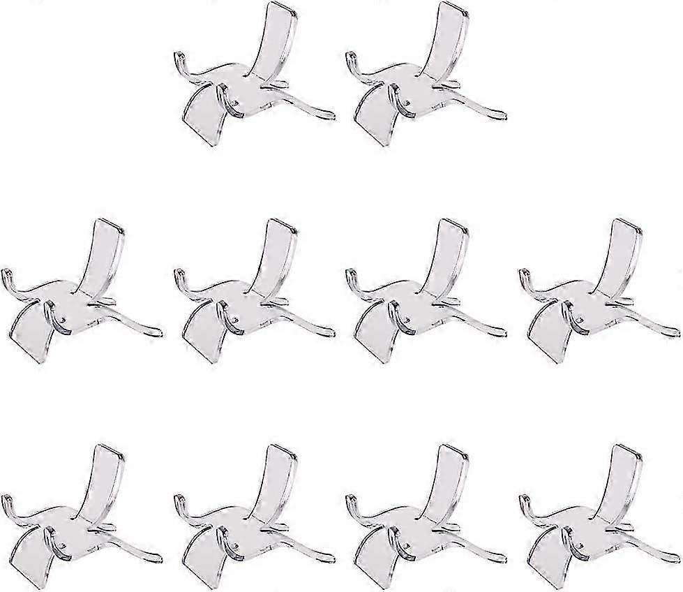 10 Pieces Acrylic Display Holders Acrylic Triangle Display Holder Easel (Transparent, Small Size)