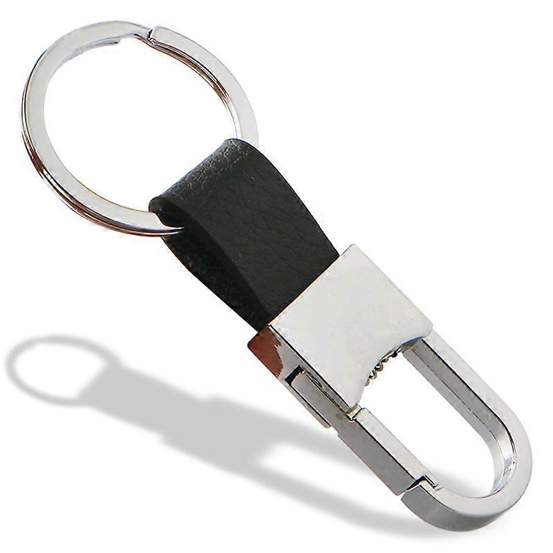 INF Men's Leather Keychain, Personalized Metal Keychain