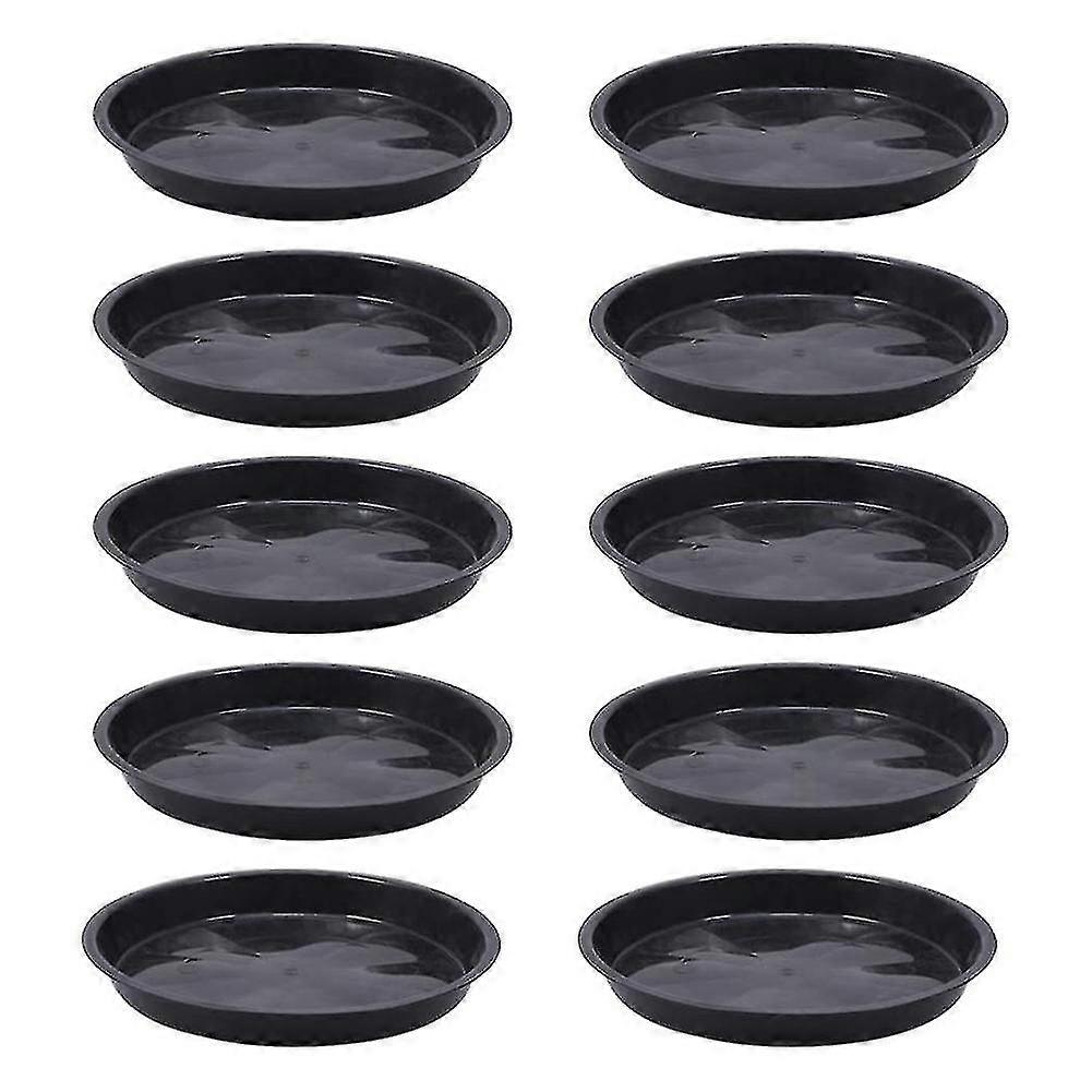 10-Count Set of Home and Garden Plant Pots in Various Sizes Round Tray Planters with Plastic Construction