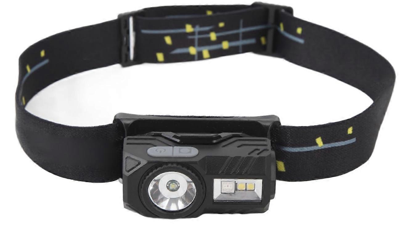 LED Magnetic Headlamp Multiple Light Source Motion Sensor Rechargeable Lightweight LED Cap Clip Lights for Outdoor(Black)