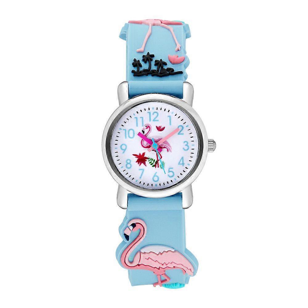 Kids Watch(Blue, Flamingo),Waterproof Children's Wristwatch Quartz Movement,3D Cartoon Design,Digital Kids Watch for 3 Years Old to 11 Years Old Girl