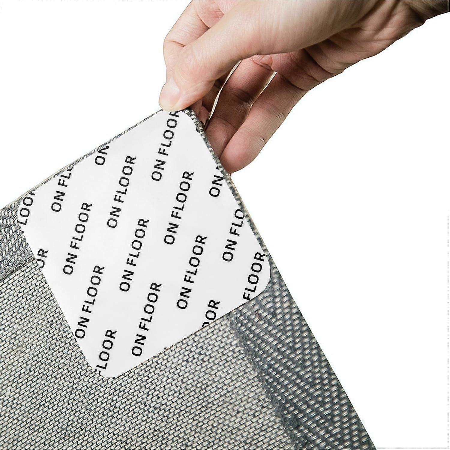 12 Carpet Bands for Hard Floors, Double-Sided Reusable Carpet Tape Stickers, Non-Slip Area Rug Fasteners