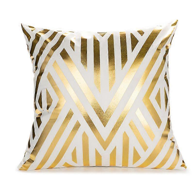 4pcs Short Plush Foil Stamping Throw Pillowcases