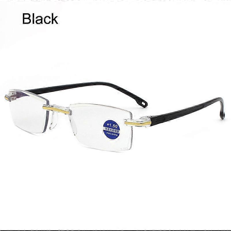 Anti Blue Light Blocking Rimless Reading Glasses Women Men Square Frameless Presbyopic Glasses Diopters +1.0 1.5 2 2.5 4.0