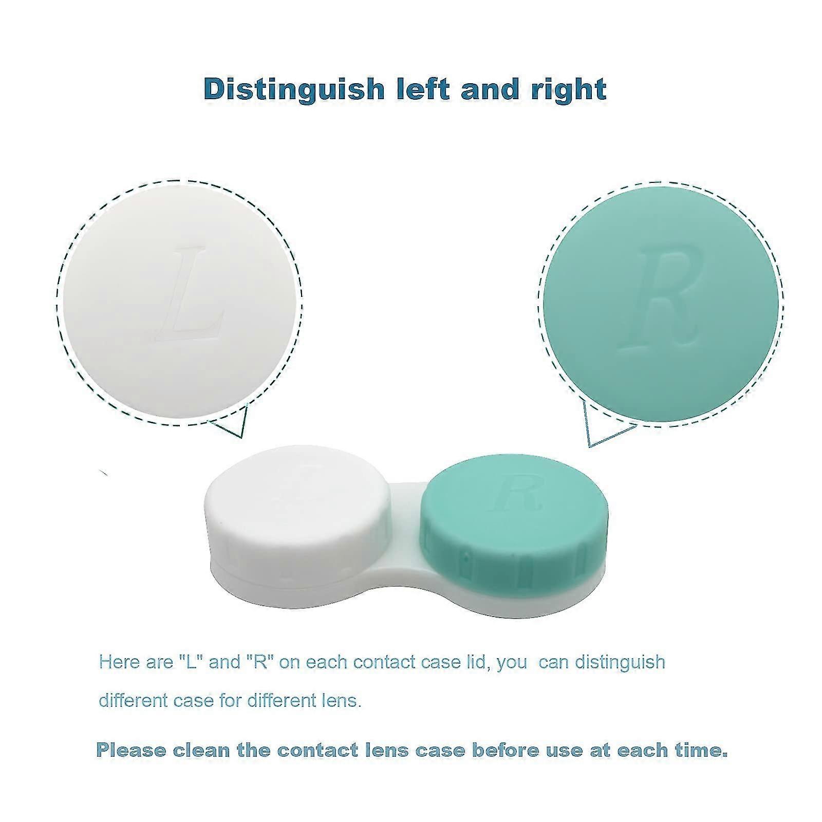 12 Pcs Contact Lens Case, Colorful Contact Case Left/right Eyes, Portable Contact Lens Box, Bulk Box Holder Soak Storage Kit, Contact Lens Container F